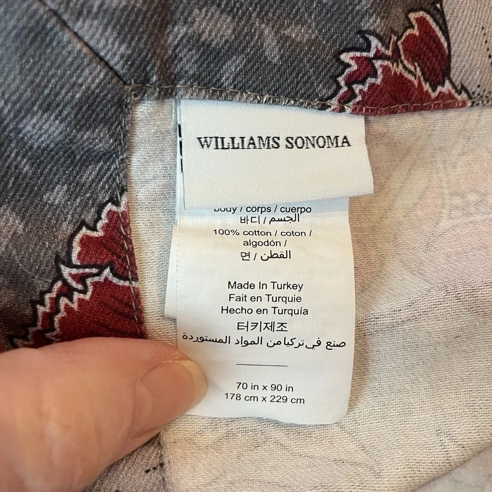 Williams Sonoma Jacobean Floral Tablecloth Rectangular 70x90 Cotton Cottagecore‎